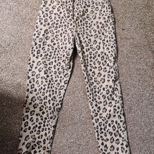 Leopard print jeans pants